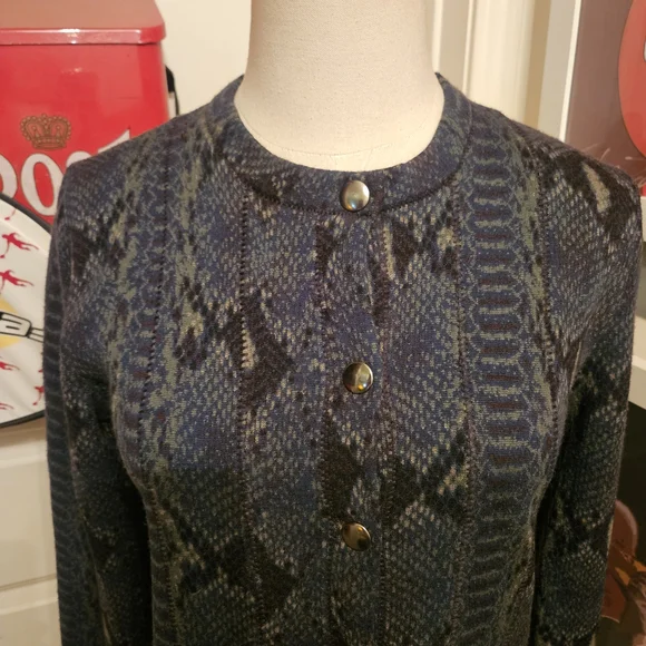 Chloé Vintage Mini Dress In Black Navy and Olive Tones. Runway Piece - Picture 4 of 10